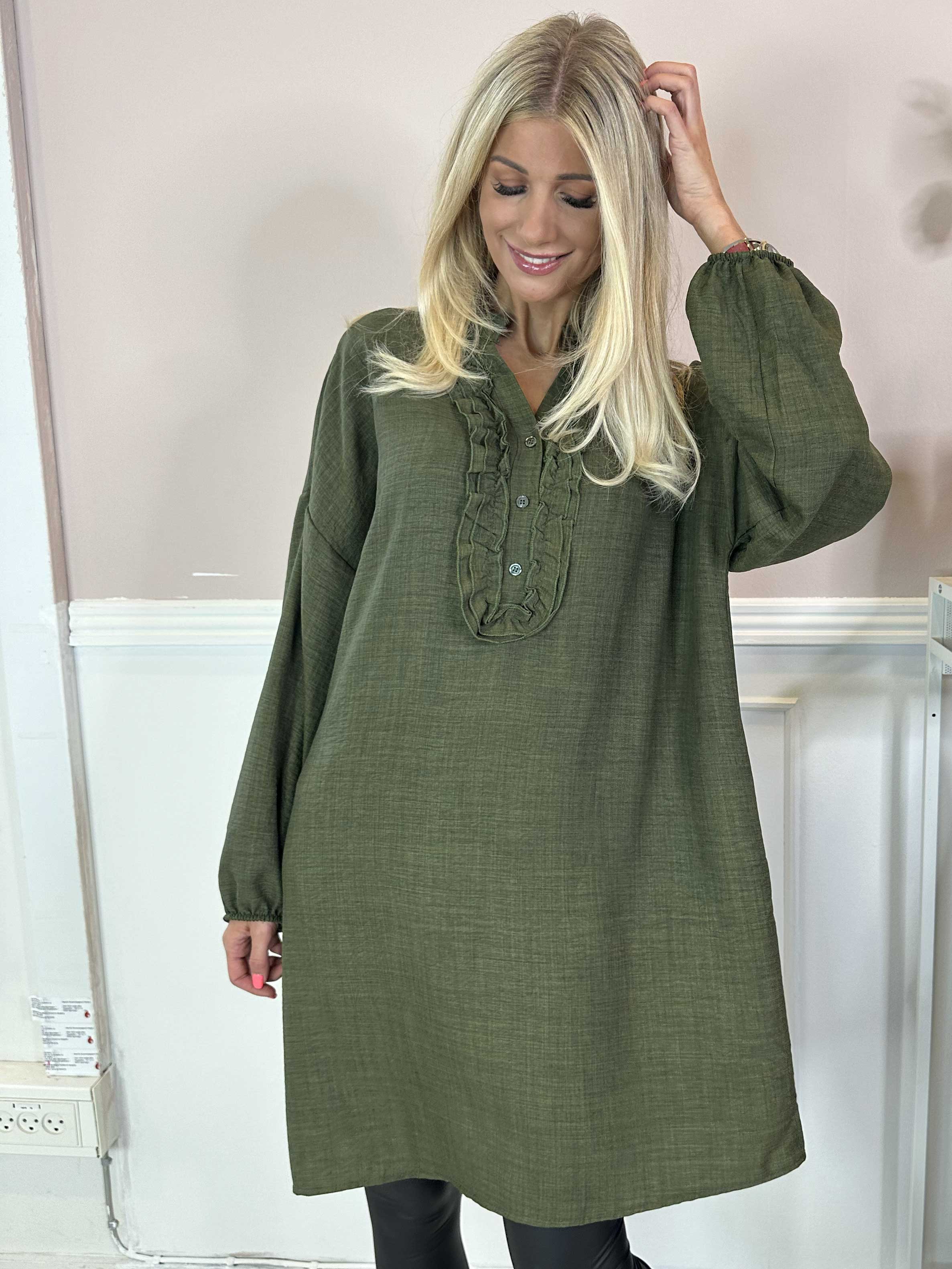 Cassia Plain - Tunikaklänning med volanger vid bröstet